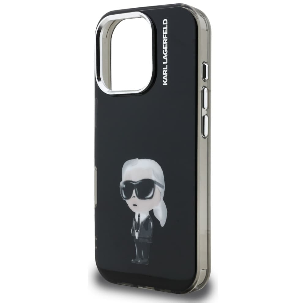Karl Lagerfeld - IML akvarelový Karl a logo MagSafe (KLHCP16LHMKIAQK) - iPhone 16 Pro - černý - náhled 5