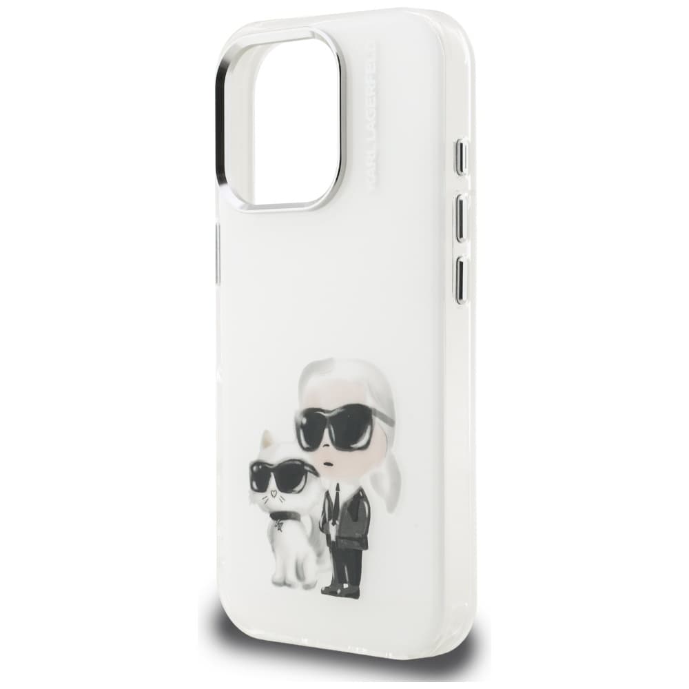Karl Lagerfeld - IML Aquarelle Karl &amp; Choupette (KLHCP16XHMKCAQH) - iPhone 16 Pro Max - bílá - náhled 5