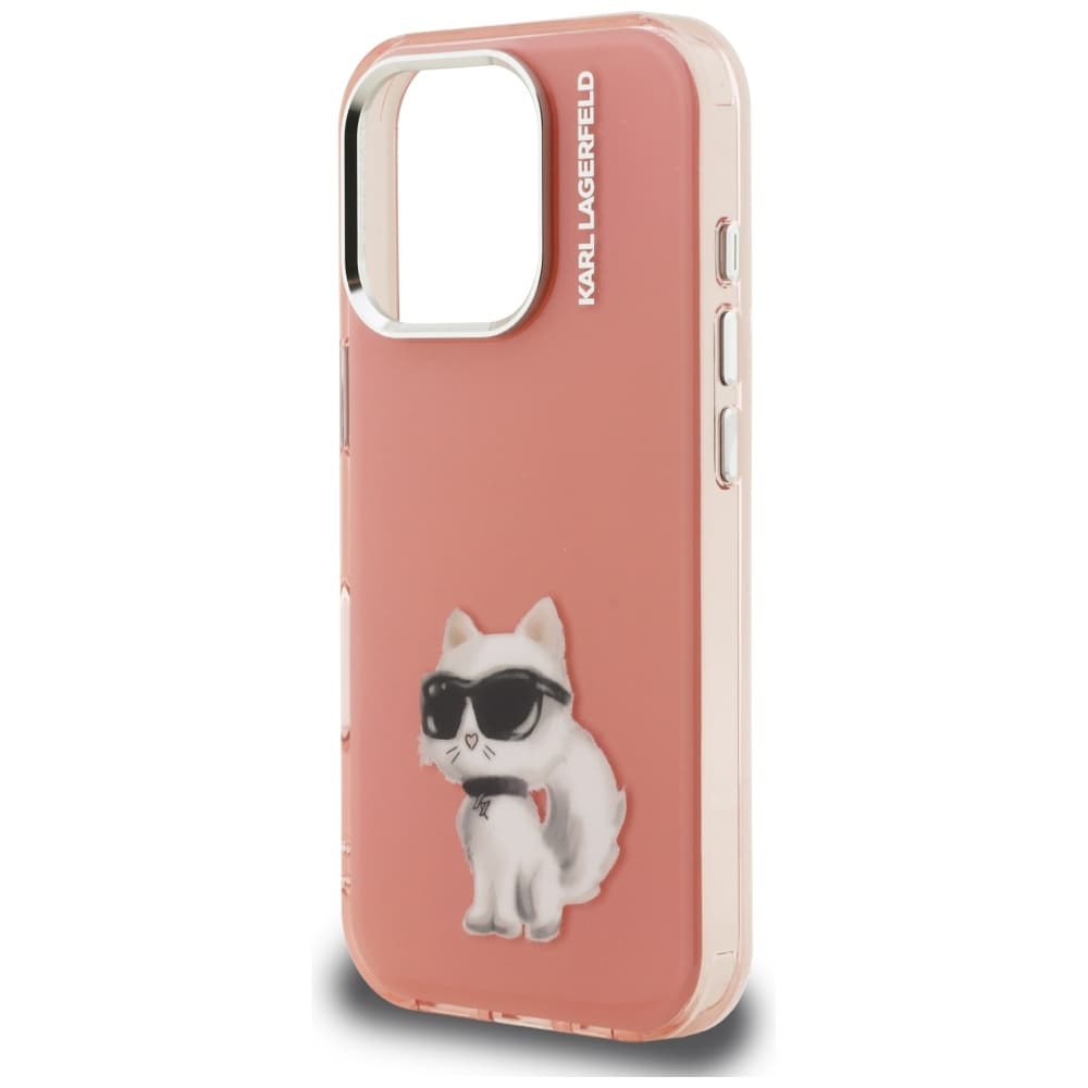 Karl Lagerfeld - IML Aquarelle Choupette Logo (KLHCP16LHMCHAQP) pro iPhone 16 Pro - růžový - náhled 5