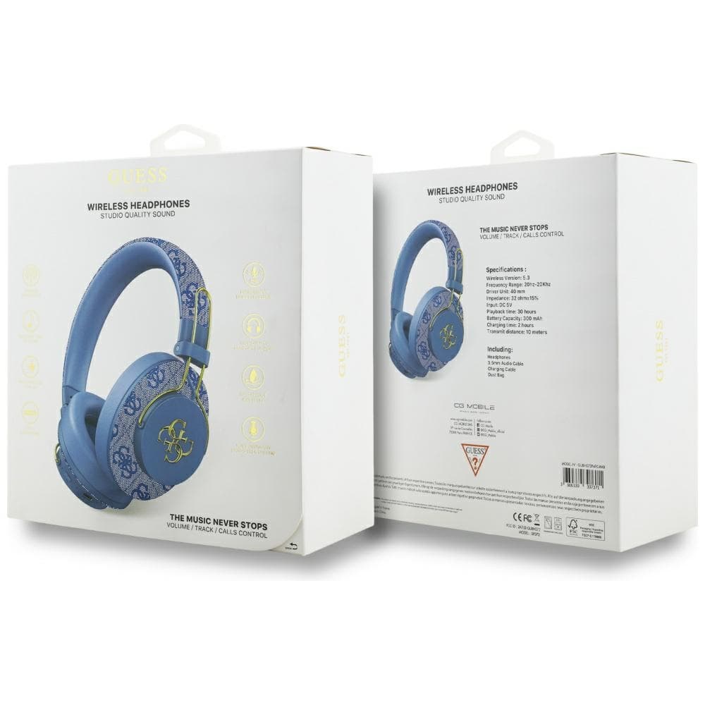 Guess Wireless Headphones 4G Metal Logo GUBHS72P4FC4MB modrá - náhled 5