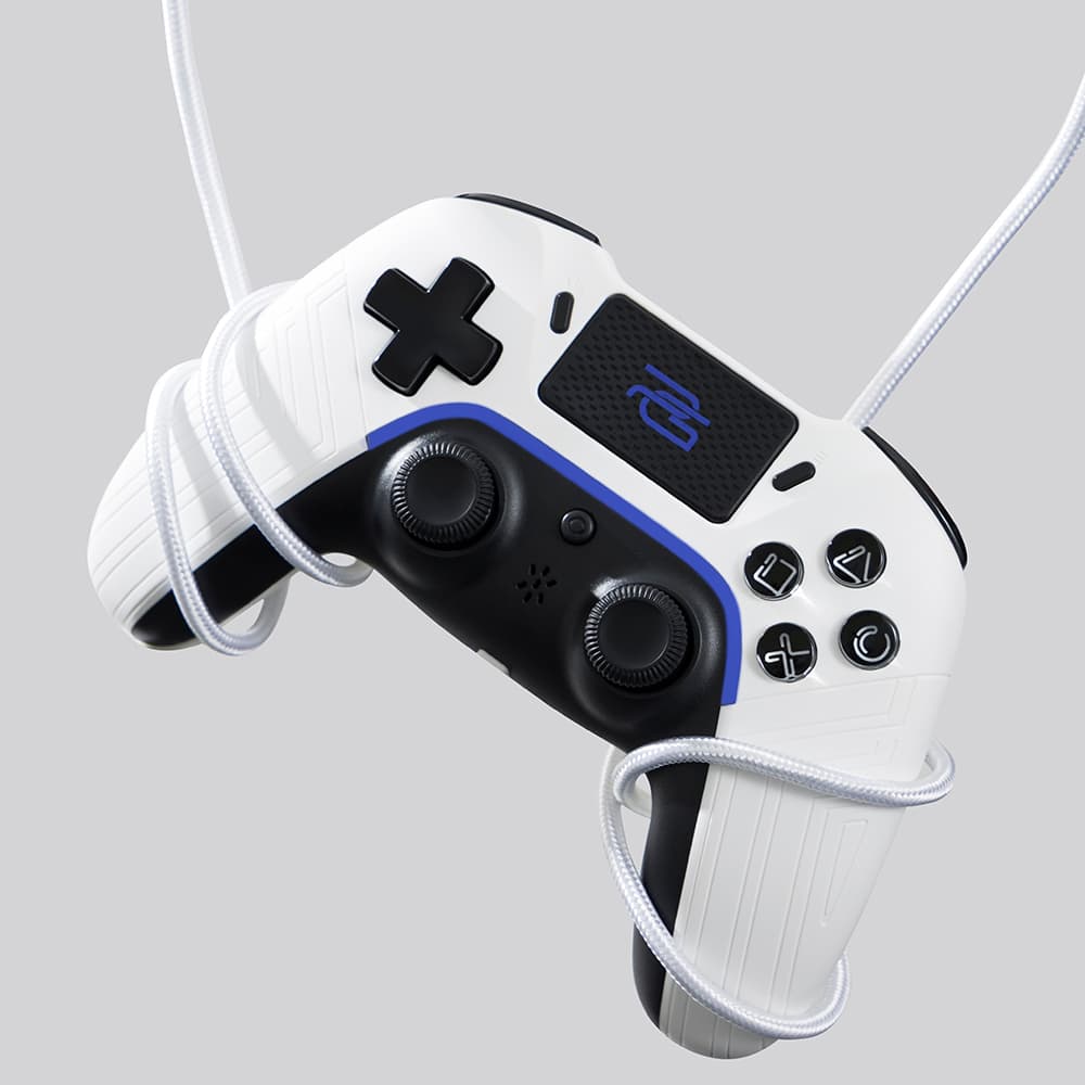 Proove - bezdrátový ovladač Skadi (WGSK00022016) - ergonomický, USB-C, AUX, touchpad, PS4, PC, Android, 600 mAh - bílá/fialová - náhled 5