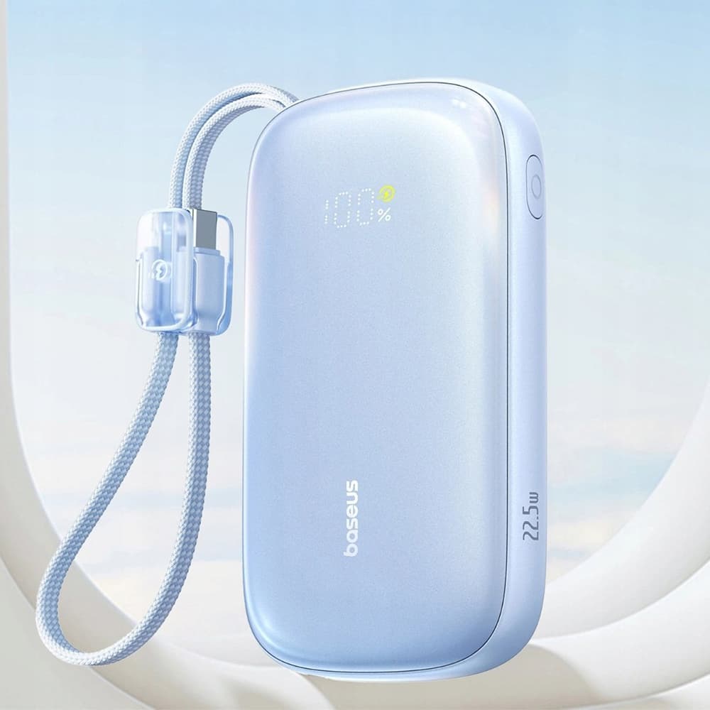 Baseus – powerbanka EnerFill FC21 Qpow 3 Ultra (E0027M03) – s odpojitelným kabelem, 20000mAh, 22.5W, USB, USB-C – Galaxy Blue - náhled 5
