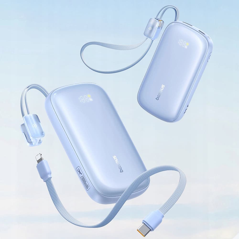 Baseus – powerbanka EnerFill FC21 Qpow 3 Ultra (E0027Q03) – s odpojitelným kabelem, 10000mAh, 45W, USB, USB-C – Galaxy Blue - náhled 5