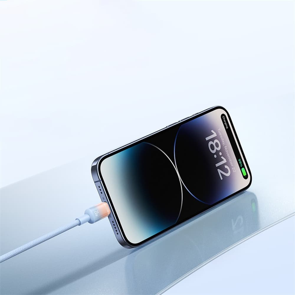 Baseus - datový kabel Discolor (E0420700) - USB-C na USB-C, 100W, 480Mbps, 1m - modrá/zelená - náhled 5