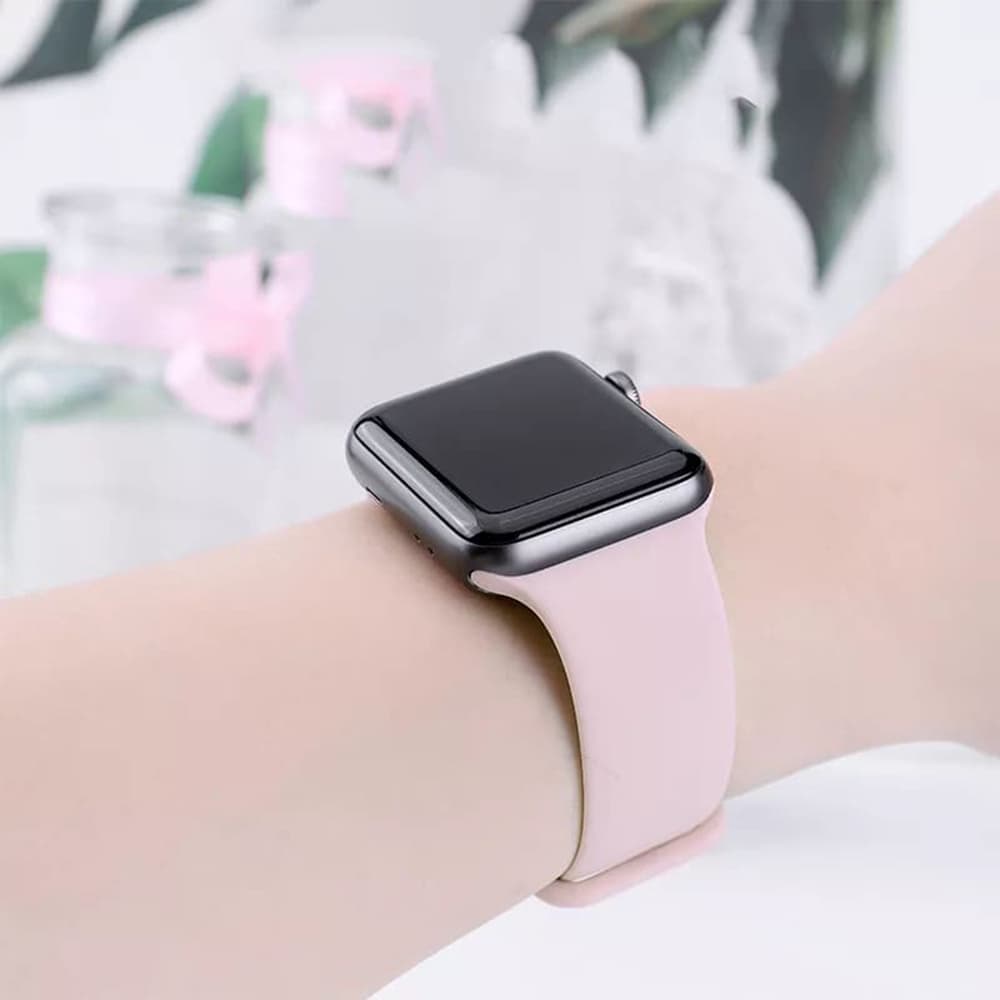 Techsuit – řemínek k hodinkám (W031) – Apple Watch 1/2/3/4/5/6/7/8/9/10/11/SE/SE 2/SE 3 (38/40/41/42mm) – jemně růžový - náhled 5