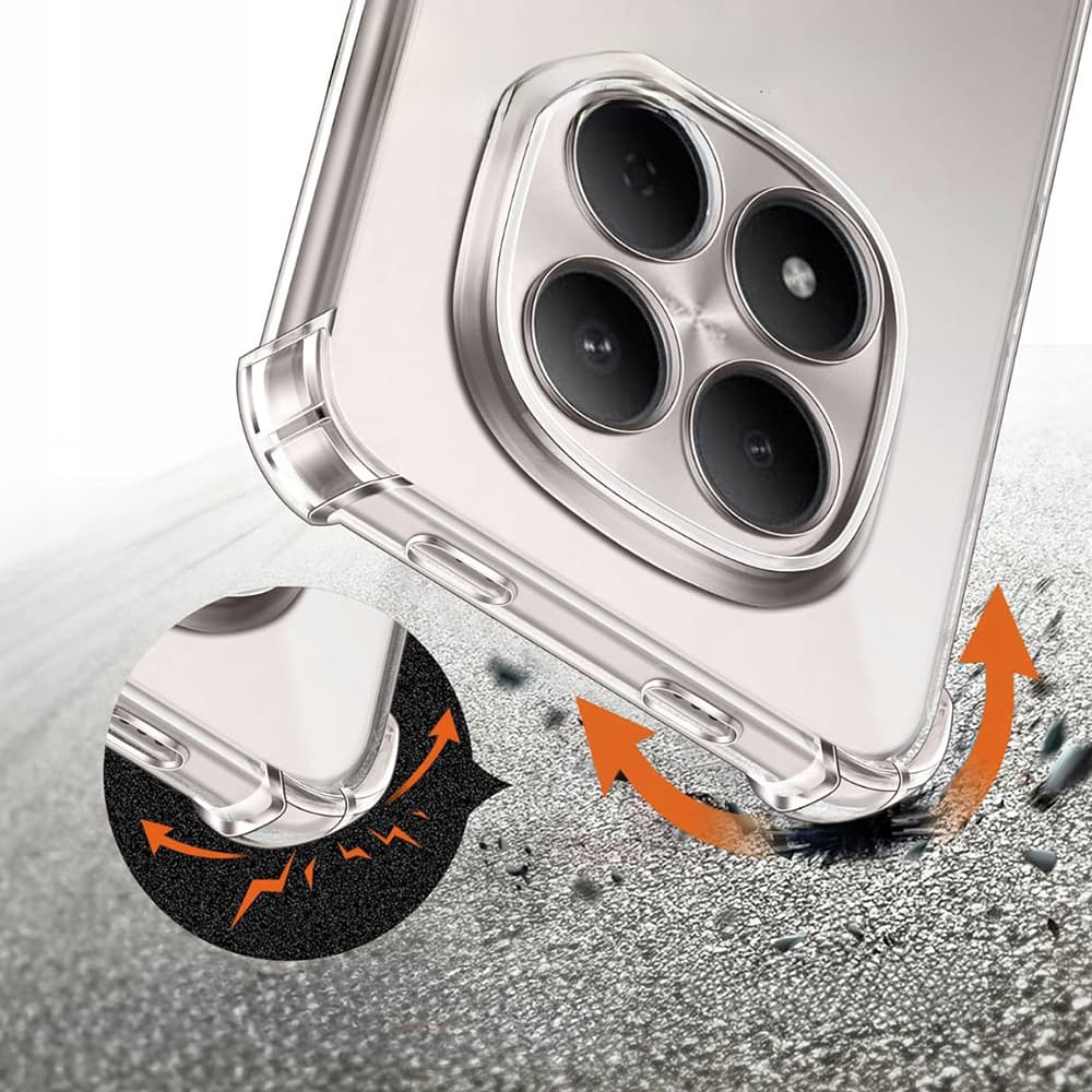 Techsuit - nárazuvzdorný průhledný silikon - Xiaomi Redmi Note 15 Pro 5G - čirá - náhled 5