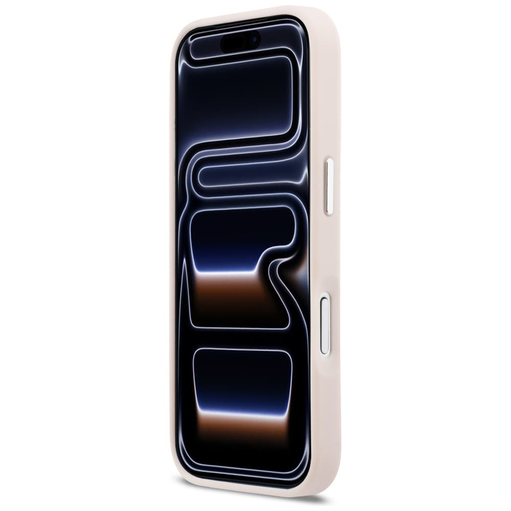 Karl Lagerfeld - Pevný kožený kryt s potiskem K&amp;C a kapsou (KLHCP17X6PCSPKCP) pro iPhone 17 Pro Max - růžová - náhled 5