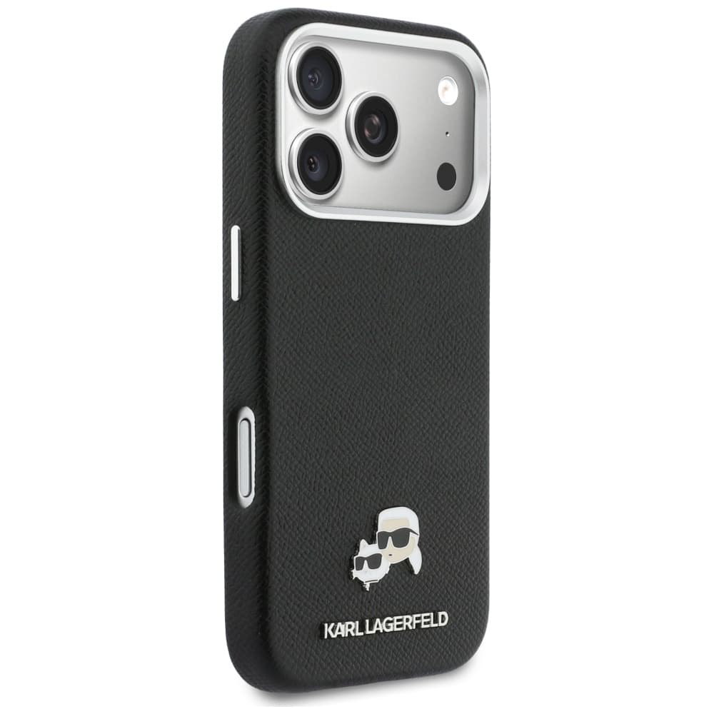 Karl Lagerfeld - kožený pevný kryt K&amp;C Head Pin MagSafe (KLHMP17X6PFKCLK) pro iPhone 17 Pro Max - černá - náhled 5