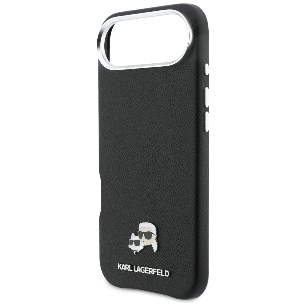 Karl Lagerfeld - pevné kožené pouzdro K&amp;C Head Pin MagSafe (KLHMP17M6PFKCLK) - iPhone 17 Air - perforované logočerná - náhled 5