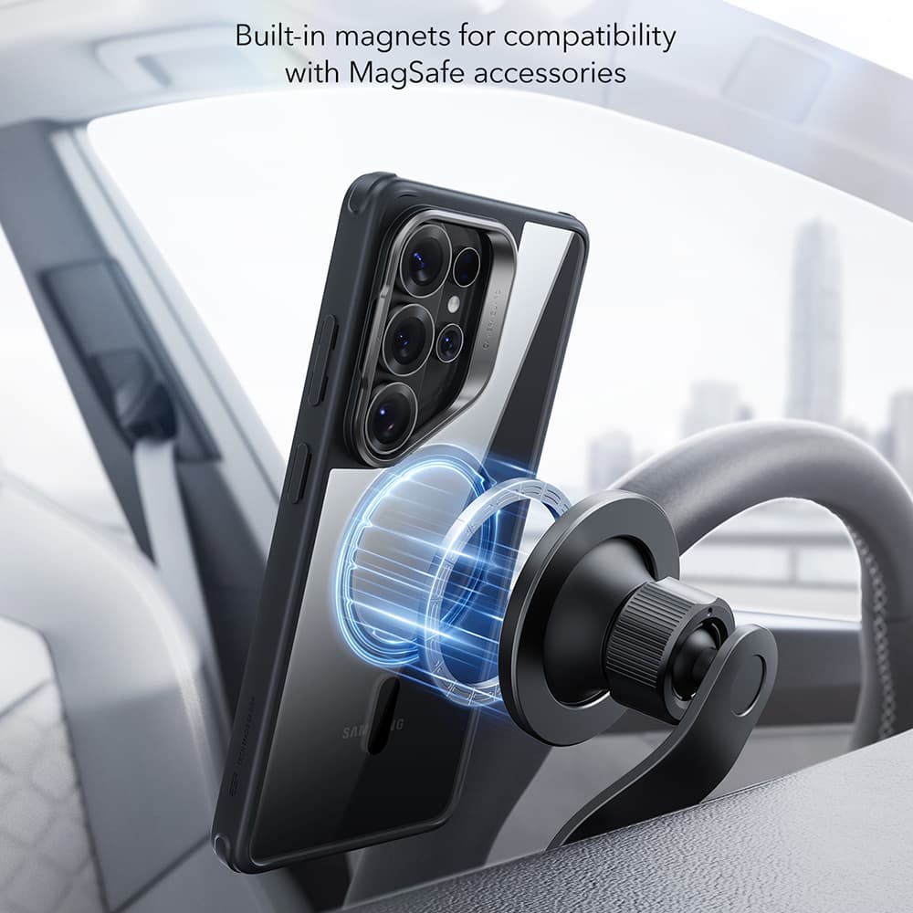 ESR - Classic Hybrid HaloLock se stojánkem - Samsung Galaxy S26 Ultra - průhledná černá - náhled 5