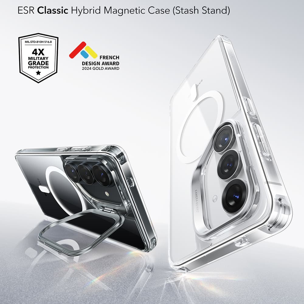 ESR - Classic Hybrid HaloLock Kickstand - Samsung Galaxy S26 Plus - Čirá - náhled 5