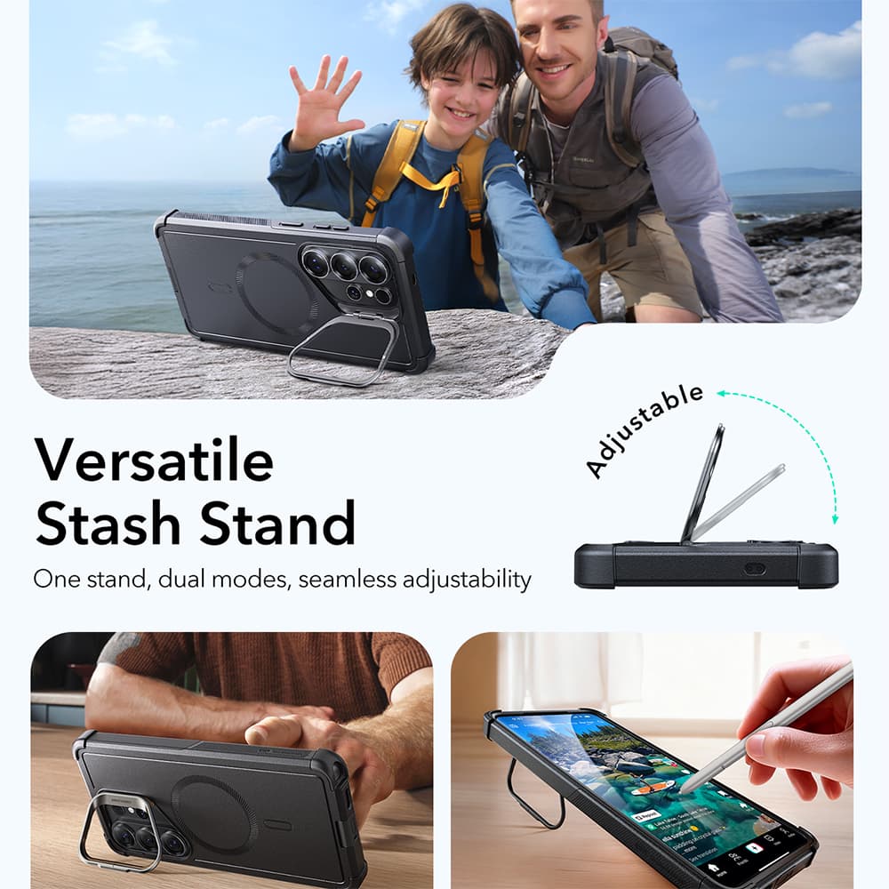 ESR Cyber Armor Kickstand pro Samsung Galaxy S26 Ultra, modrá - náhled 5