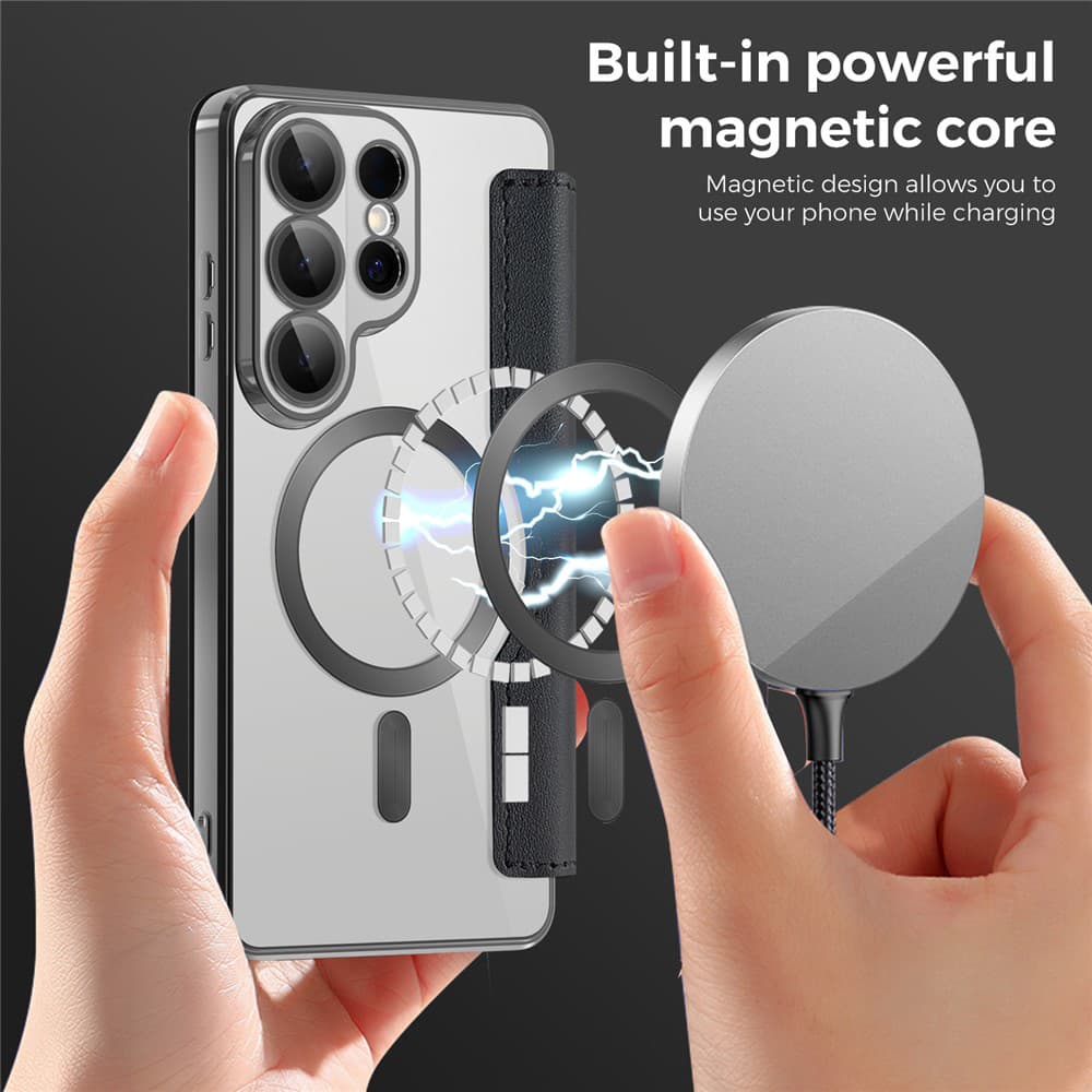 Techsuit - knížkové pouzdro SmartMag - Samsung Galaxy S26 Ultra - černá - náhled 5
