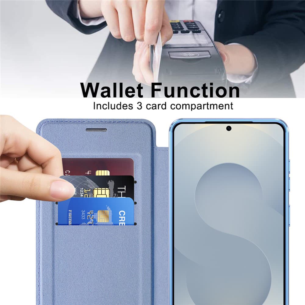 Techsuit - knížkové pouzdro SmartMag - Samsung Galaxy S26 Plus - světle modrá - náhled 5