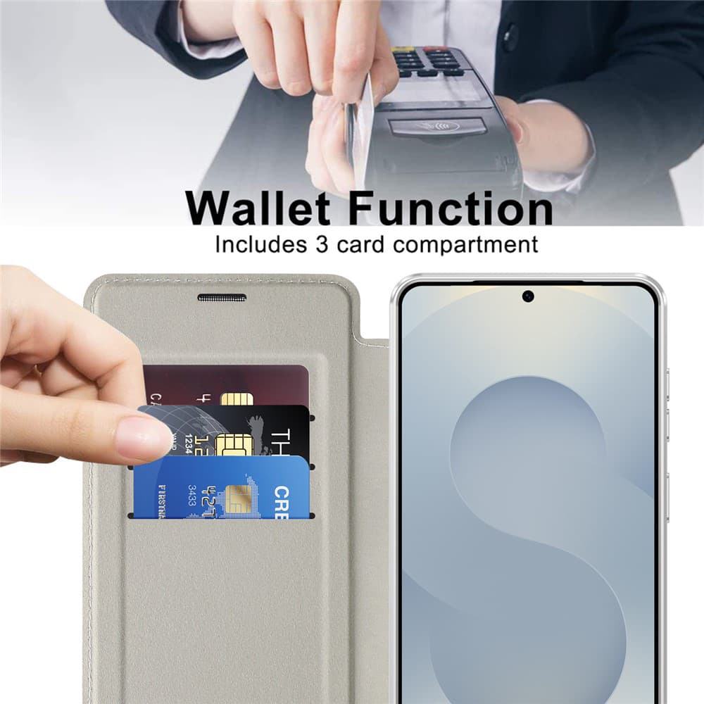 Techsuit - knížkové pouzdro SmartMag pro Samsung Galaxy S26 - šedé - náhled 5