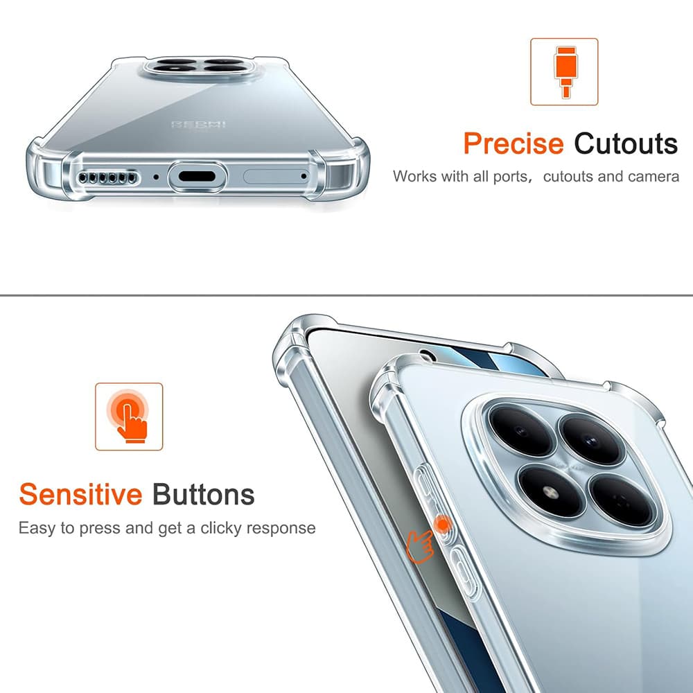 Techsuit - nárazuvzdorný průhledný silikon - Xiaomi Redmi Note 15 Pro 4G - průhledná - náhled 5