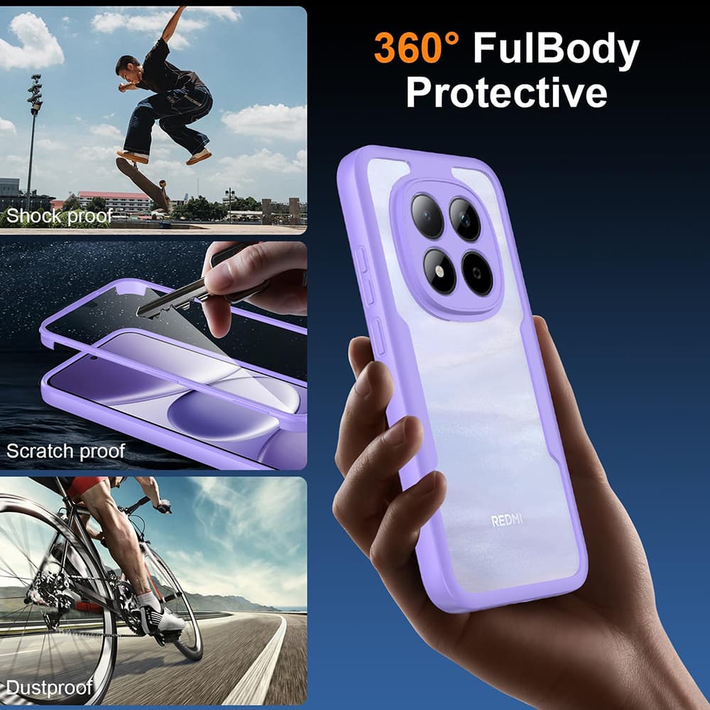 Techsuit - ColorVerse 360 Series + ochrana displeje - pro Xiaomi Redmi Note 15 Pro+ 5G / Poco M8 Pro 5G - fialová - náhled 5