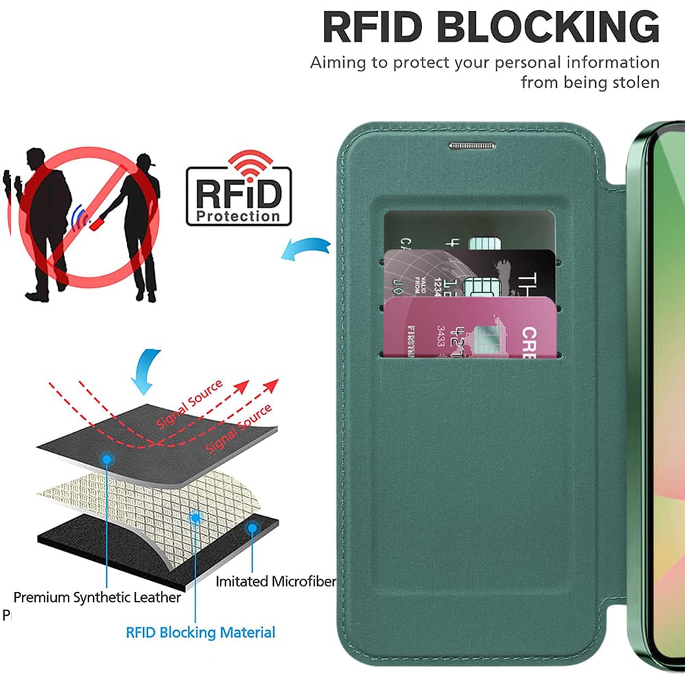 Techsuit - SmartMag Book Case - Samsung Galaxy A57 5G - zelená - náhled 5