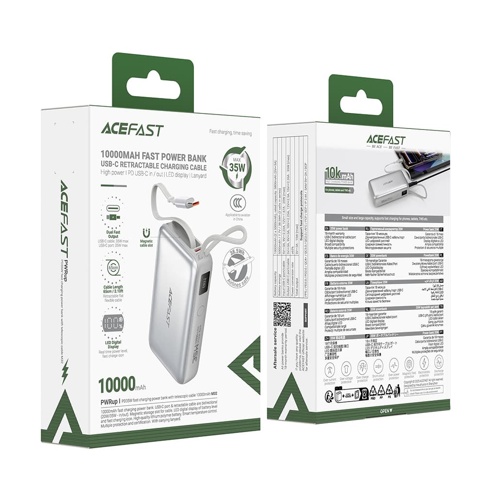 Powerbanka Acefast M32 35W 10000mAh stříbrná - náhled 5