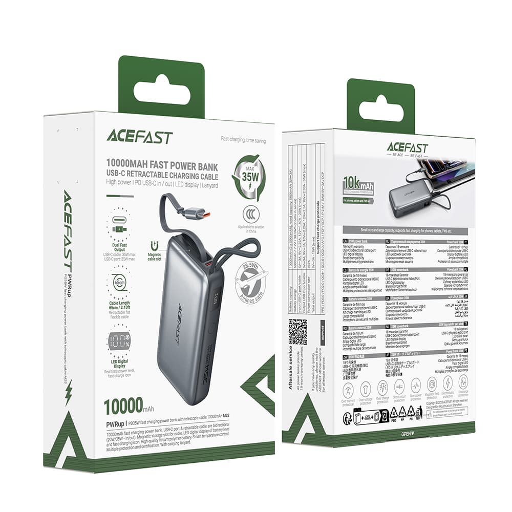 Powerbanka Acefast M32 35W 10000mAh kovově šedá - náhled 5