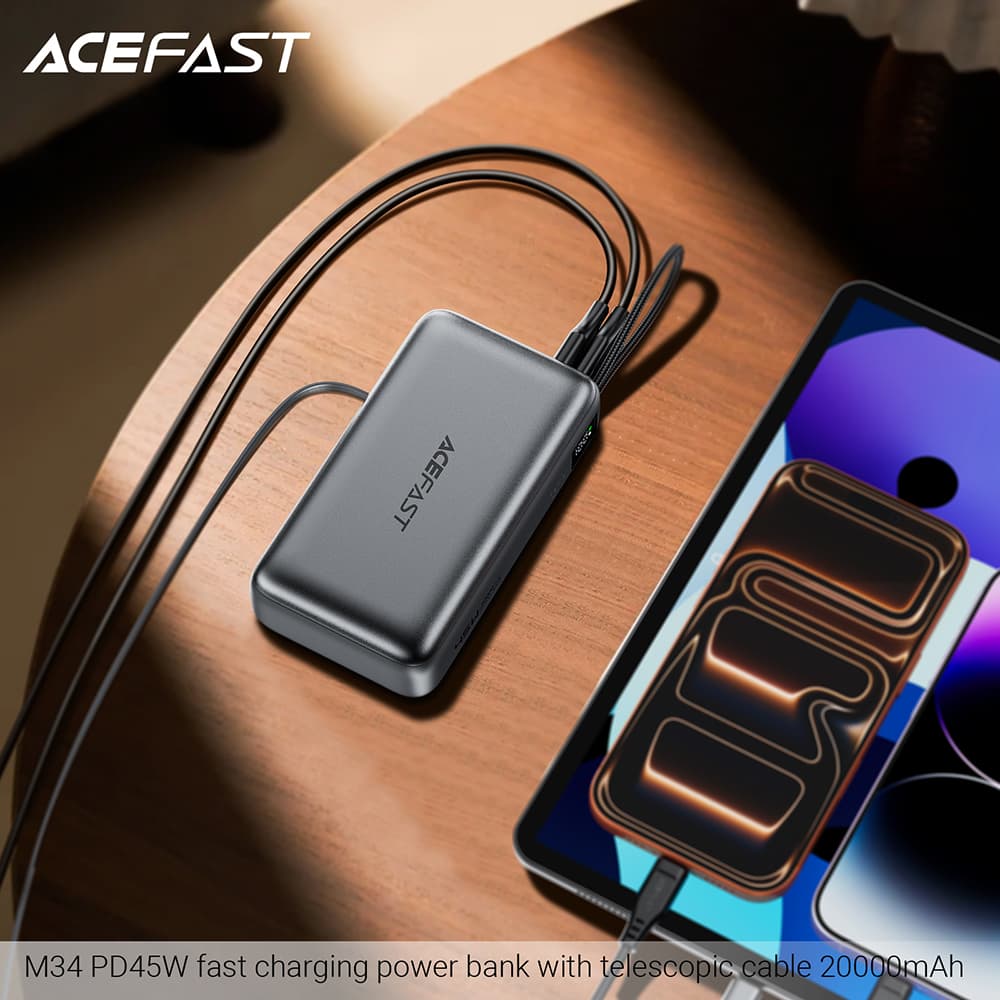 Powerbanka Acefast M34 45W 20000mAh šedá - náhled 5