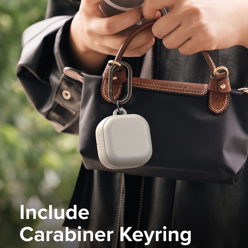 Ringke - Ochranné pouzdro Onyx Magnetic - pro Samsung Galaxy Buds 4 Pro, Protiskluzová textura, Otvor pro karabinu - Teplá šedá - náhled 5