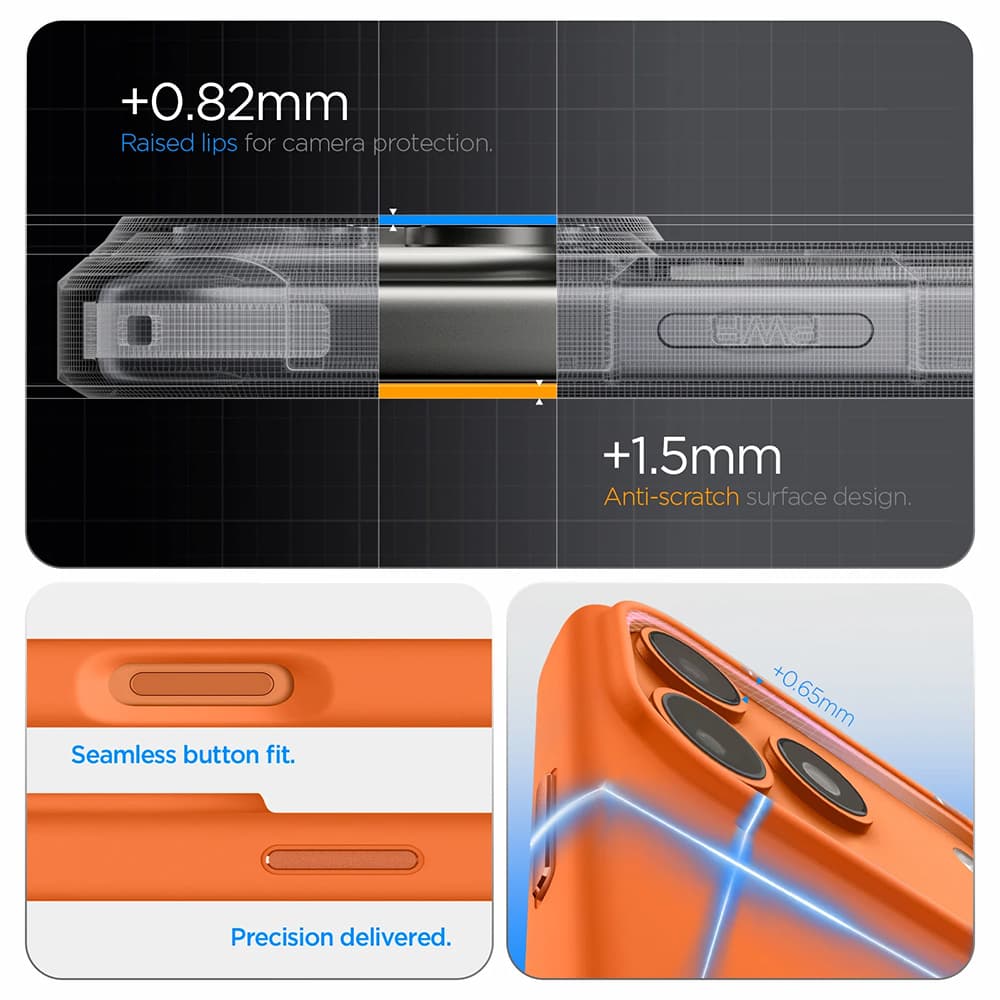 Kryt Spigen Silicone Fit MagSafe pro iPhone 17 Pro vesmírně oranžový - náhled 5