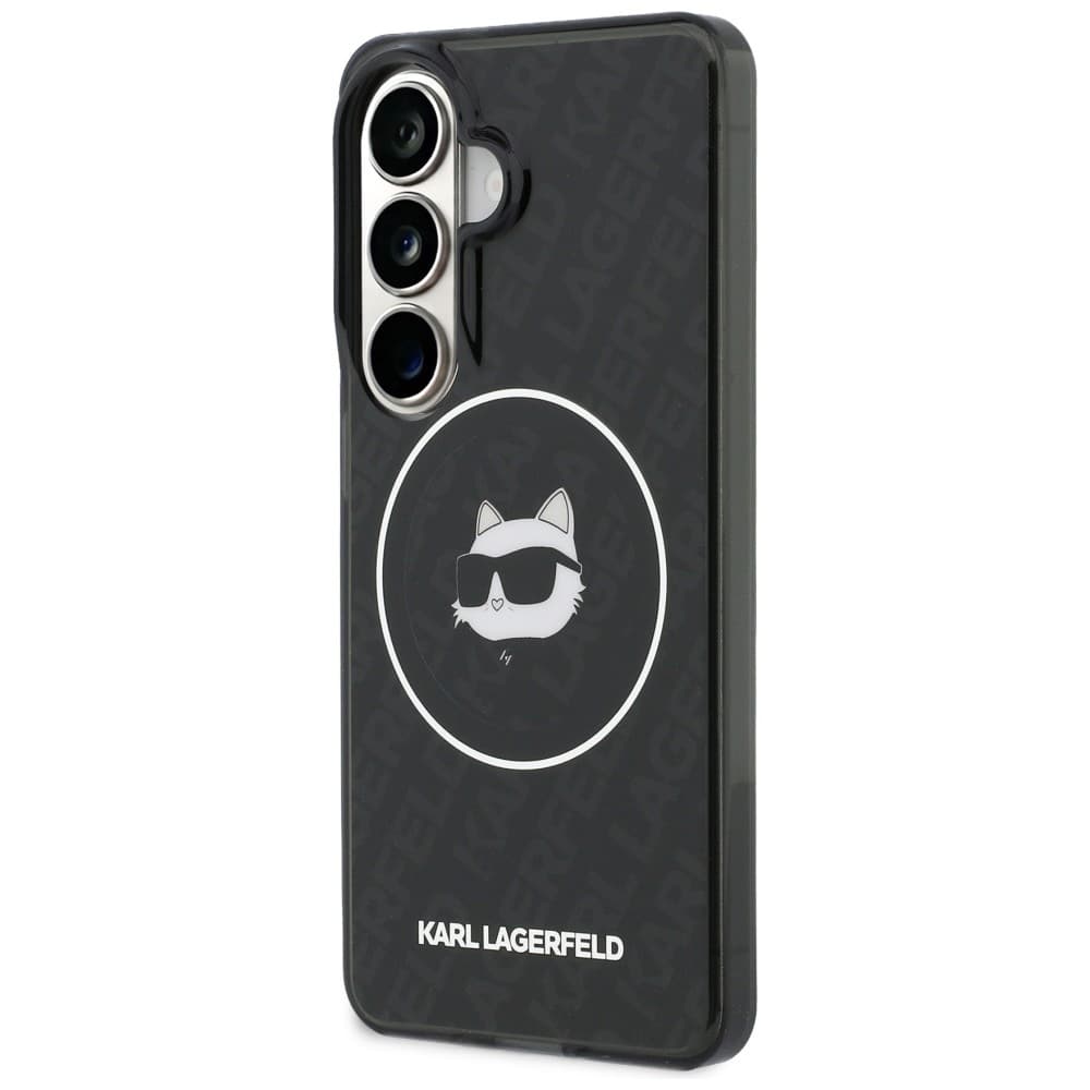 Kryt Karl Lagerfeld - IML Choupette Head on KL Repeated Logo MagSafe - Samsung Galaxy S26 černý - náhled 5