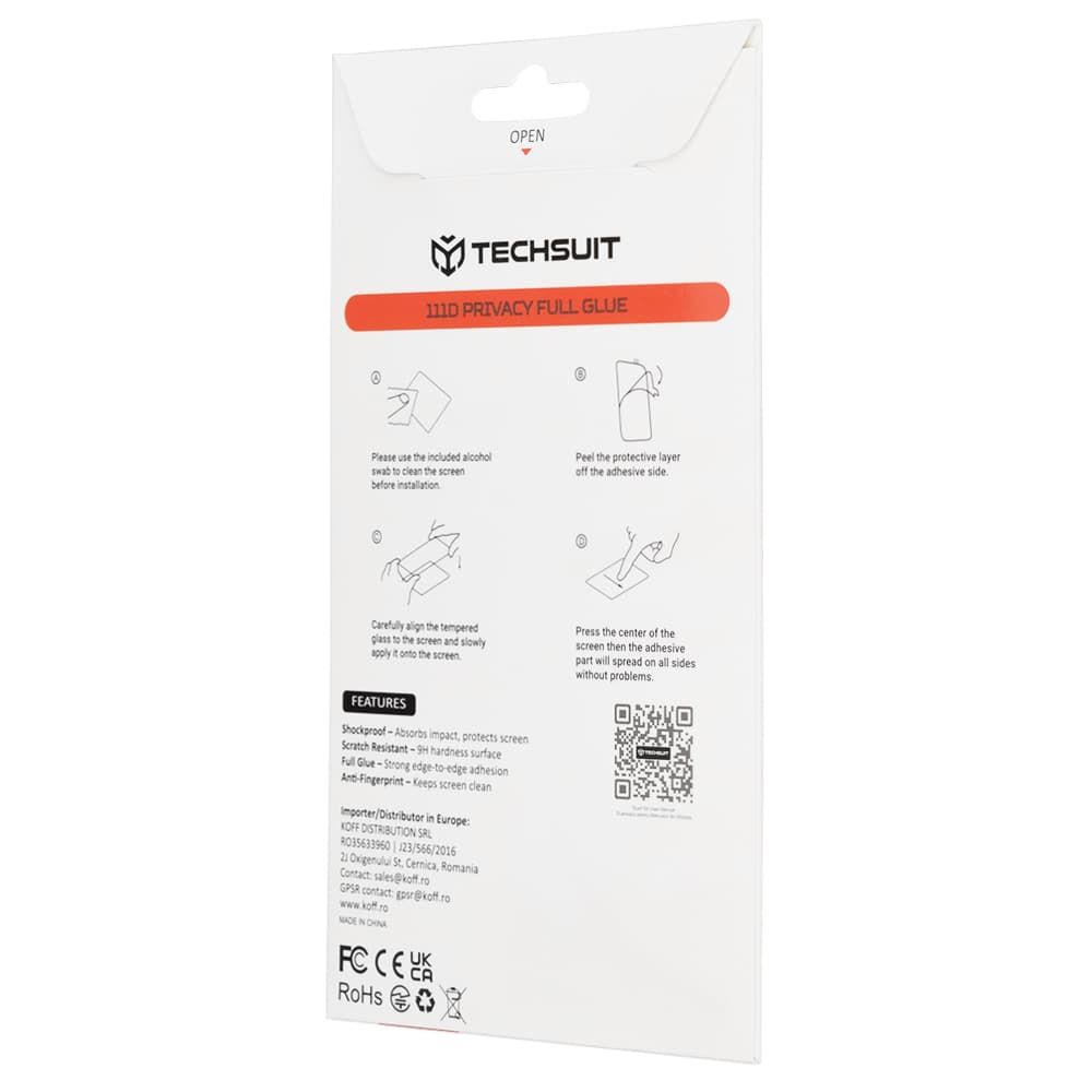Techsuit 111D Privacy Full Glue Honor X8a X8 4G černá - náhled 5