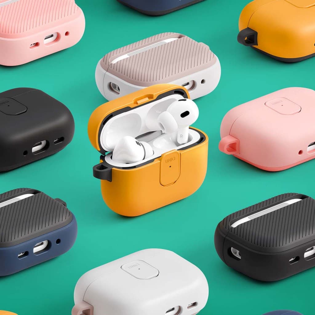 Kryt UNIQ Clyde Series AirPods 4 šedobéžový - náhled 5
