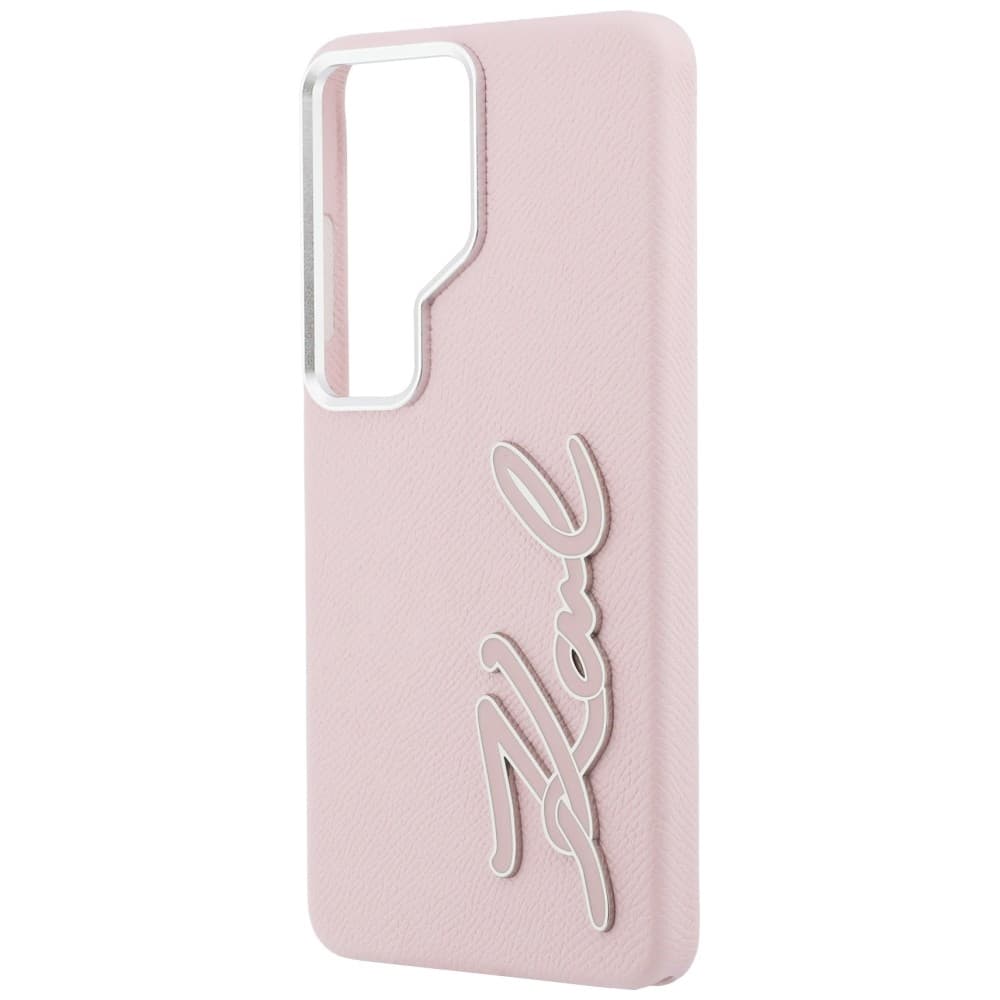 Kryt Karl Lagerfeld - Full Wrapped Grained Leather with Signature Resin Logo (KLHCS26LPGFKSRSP) - Samsung Galaxy S26 Ultra Růžový - náhled 5