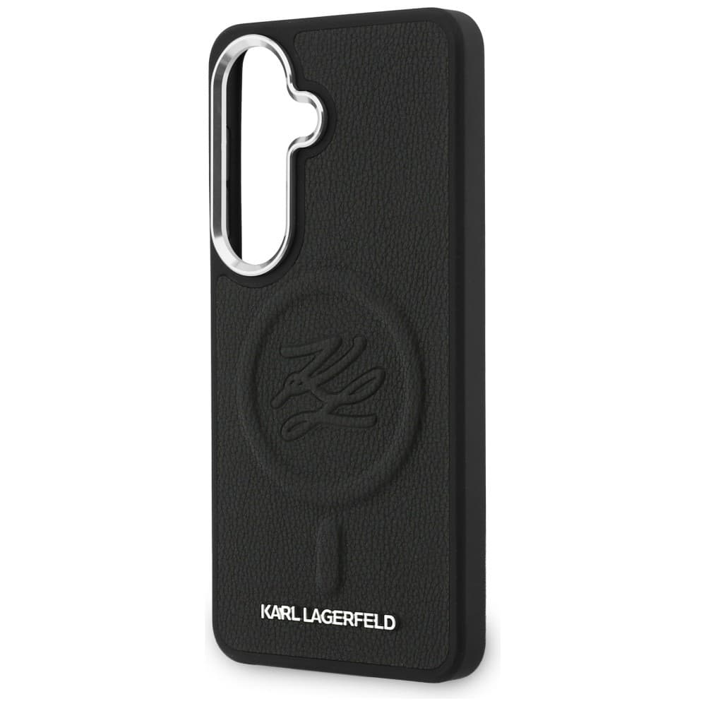 Kryt Karl Lagerfeld - Leather with Initial Logo Debossed MagSafe (KLHMS26SPGFKLRDK) - Samsung Galaxy S26 Černý - náhled 5
