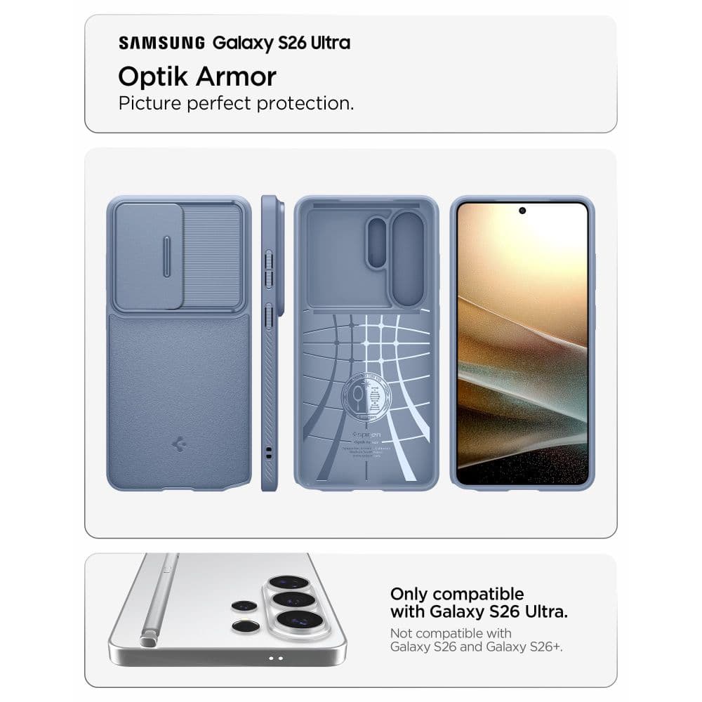 Kryt Spigen - Optik Armor (ACS11226) - Samsung Galaxy S26 Ultra světle modrý - náhled 5