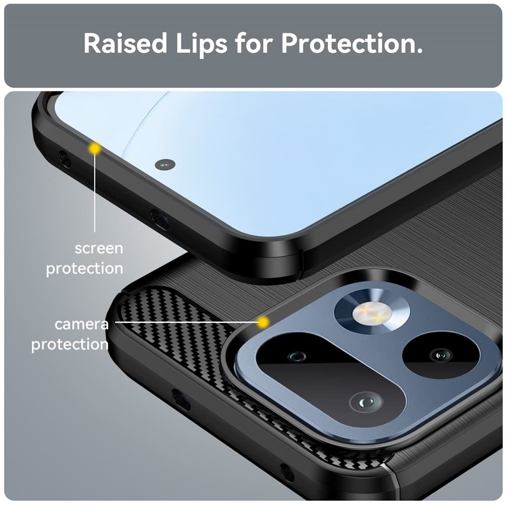 Kryt Techsuit Carbon Silicone - Realme 16 Pro černý - náhled 5