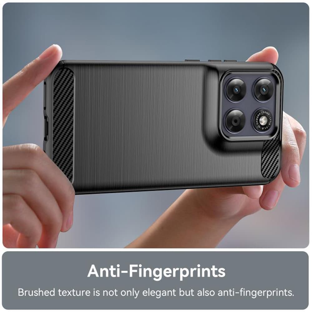 Kryt Techsuit Carbon Silicone - Motorola Moto G77 / G67 černý - náhled 5