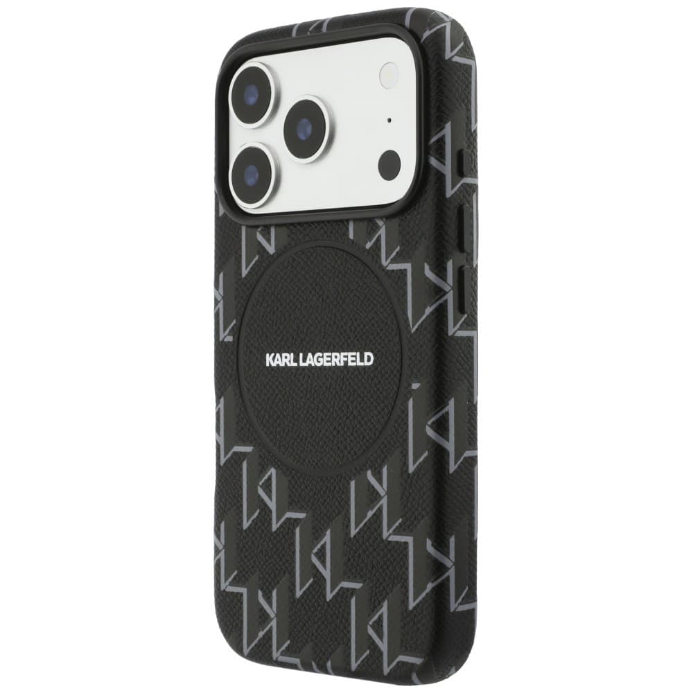 Kryt Karl Lagerfeld Leather KL Monogram Logo MagSafe pro iPhone 17 Pro černý - náhled 5