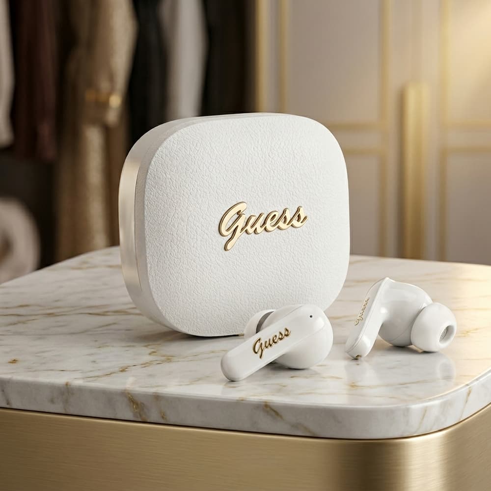 Bezdrátová sluchátka Guess Script Metal Logo (GUTWSX45PGSK) černá - náhled 5