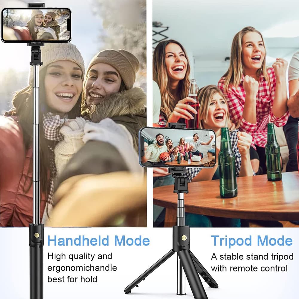 Techsuit Selfie tyč K07 Bluetooth ovladač 70cm Černá - náhled 5