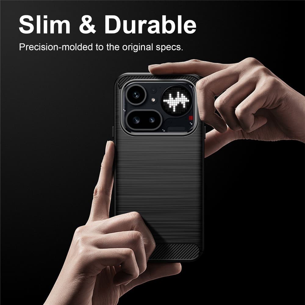 Kryt Techsuit Carbon Silicone Nothing Phone (4a) Pro černý - náhled 5