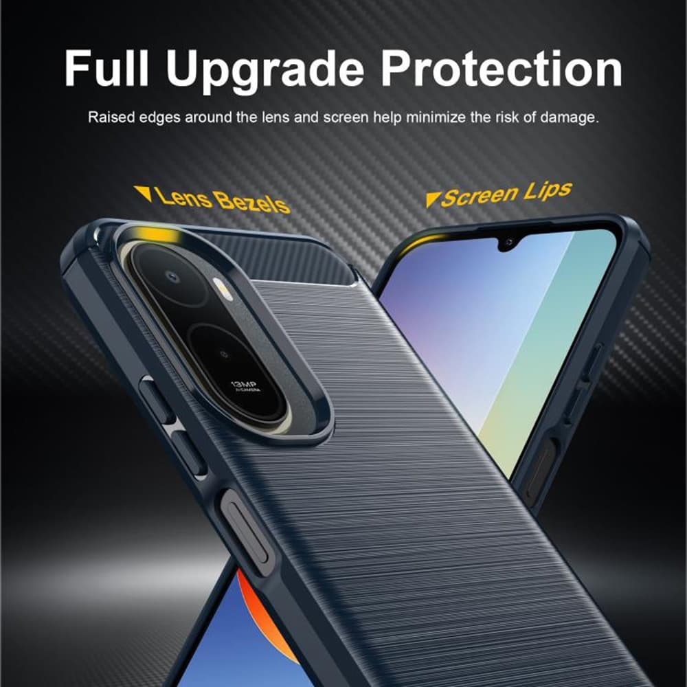 Kryt Techsuit Carbon Silicone Xiaomi Redmi A7 Pro 4G modrý - náhled 5