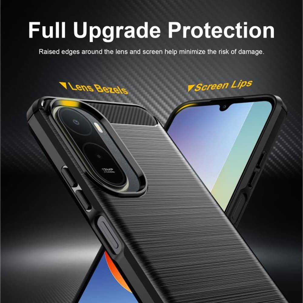 Kryt Techsuit Carbon Silicone Xiaomi Redmi A7 Pro 4G černý - náhled 5