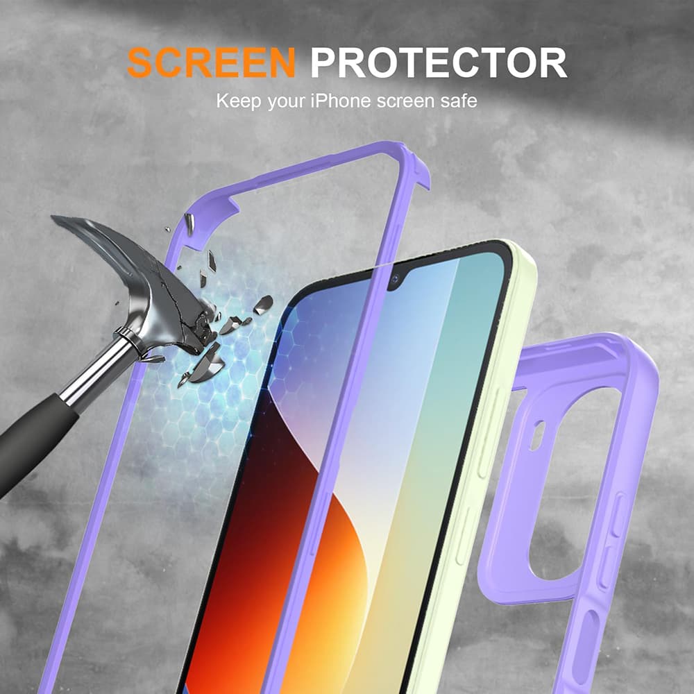 Kryt s ochranou displeje Techsuit ColorVerse 360 Series Xiaomi Redmi A7 Pro 4G fialový - náhled 5