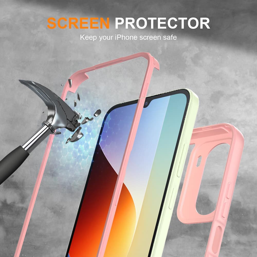 Kryt s ochranou displeje Techsuit ColorVerse 360 Series Xiaomi Redmi A7 Pro 4G růžový - náhled 5