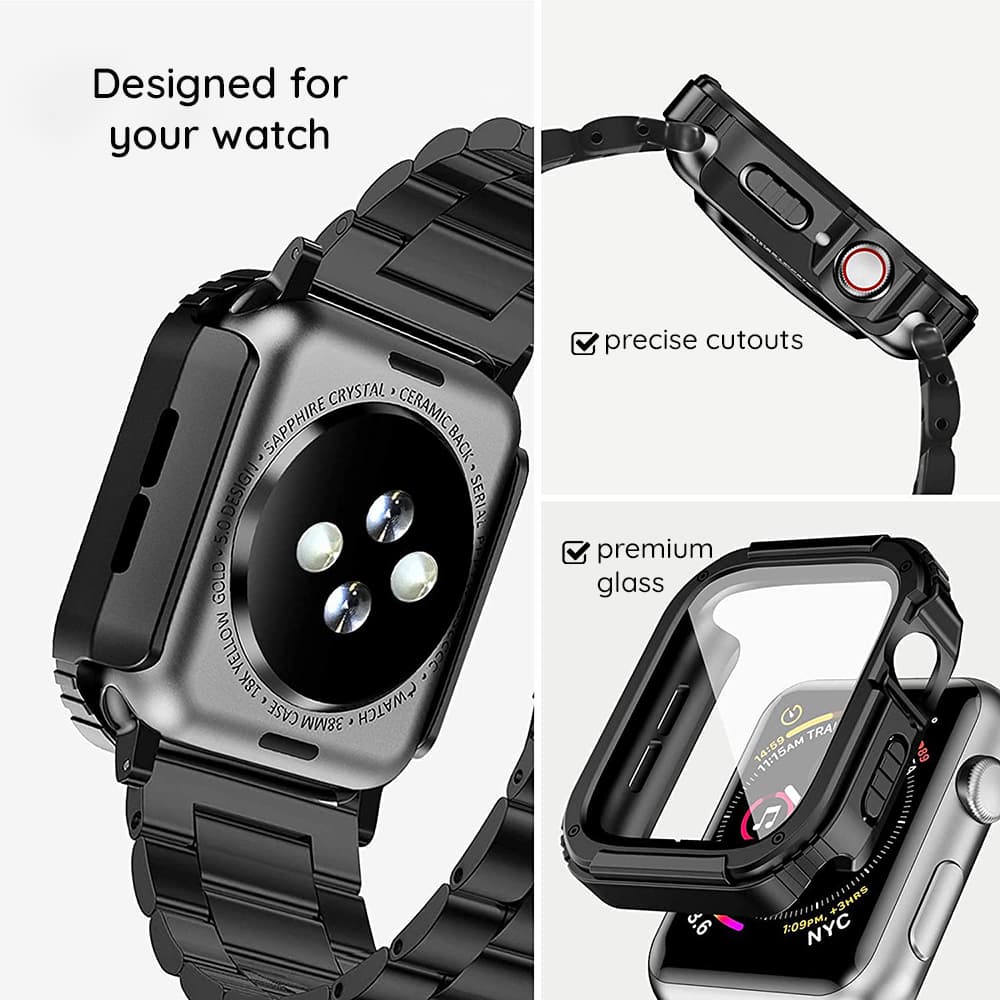 Lito Pouzdro s ochranou displeje 360 Apple Watch 1 2 3 38mm Blue - náhled 5