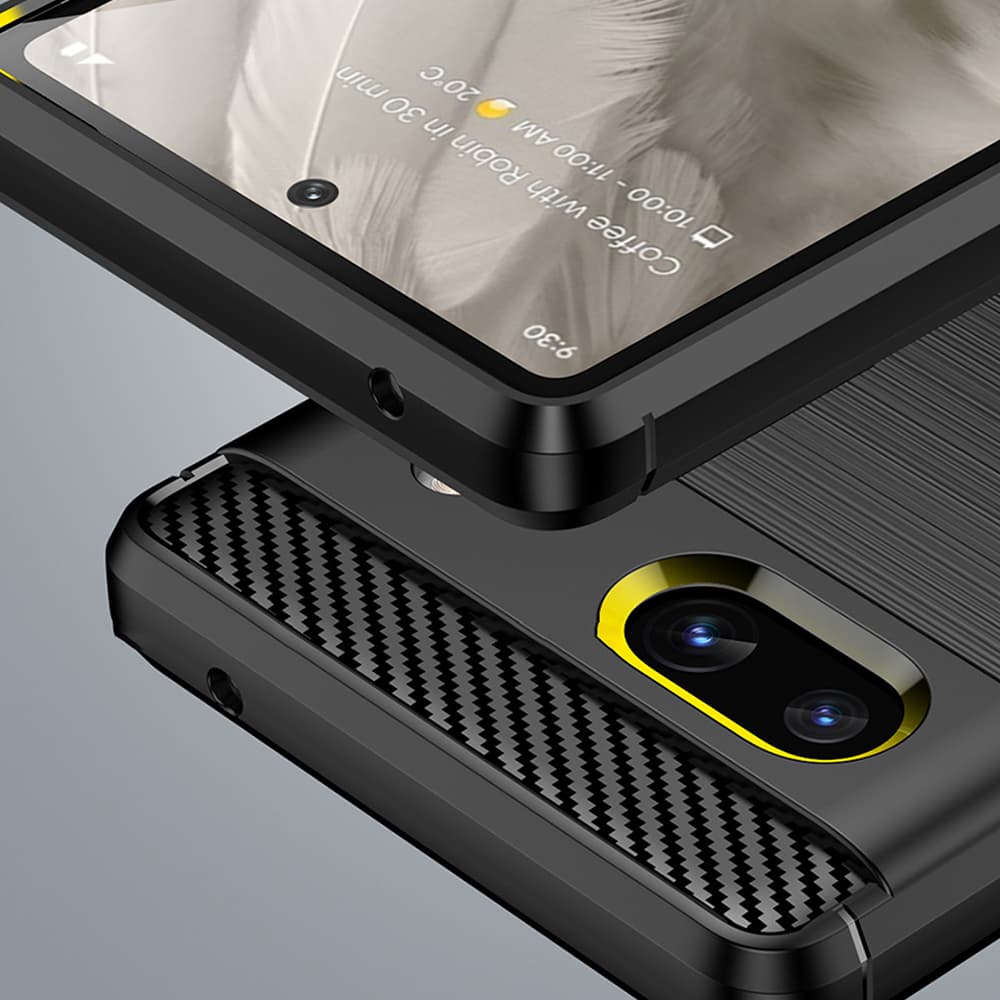 Techsuit Karbon Silikonové pouzdro Google Pixel 7a Černé - náhled 5