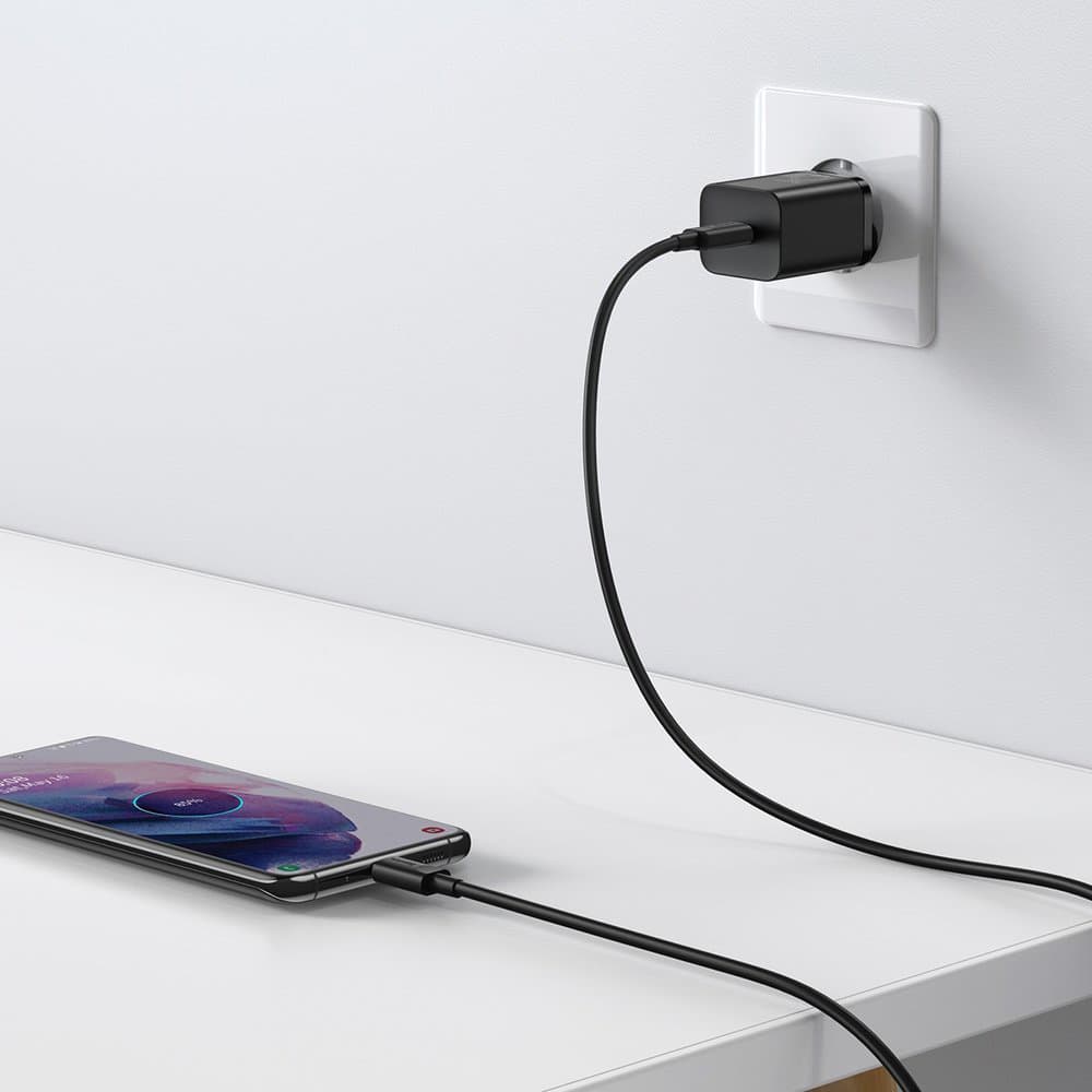 Baseus - nástěnná nabíječka Super Si (TZCCSUP-L01) - včetně kabelu typu C, USB-C, PD25W, 3A, 1m - černá - náhled 5