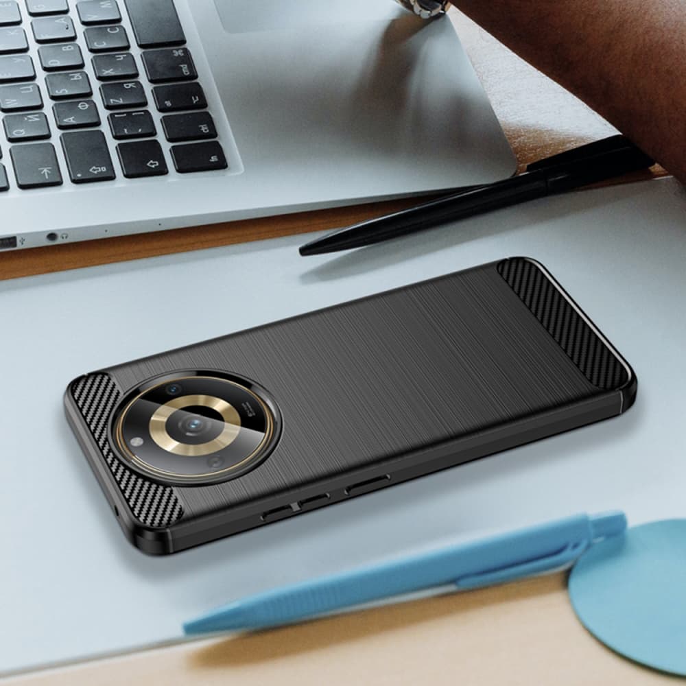 Techsuit Karbon Silikon Realme 11 Černý - náhled 5
