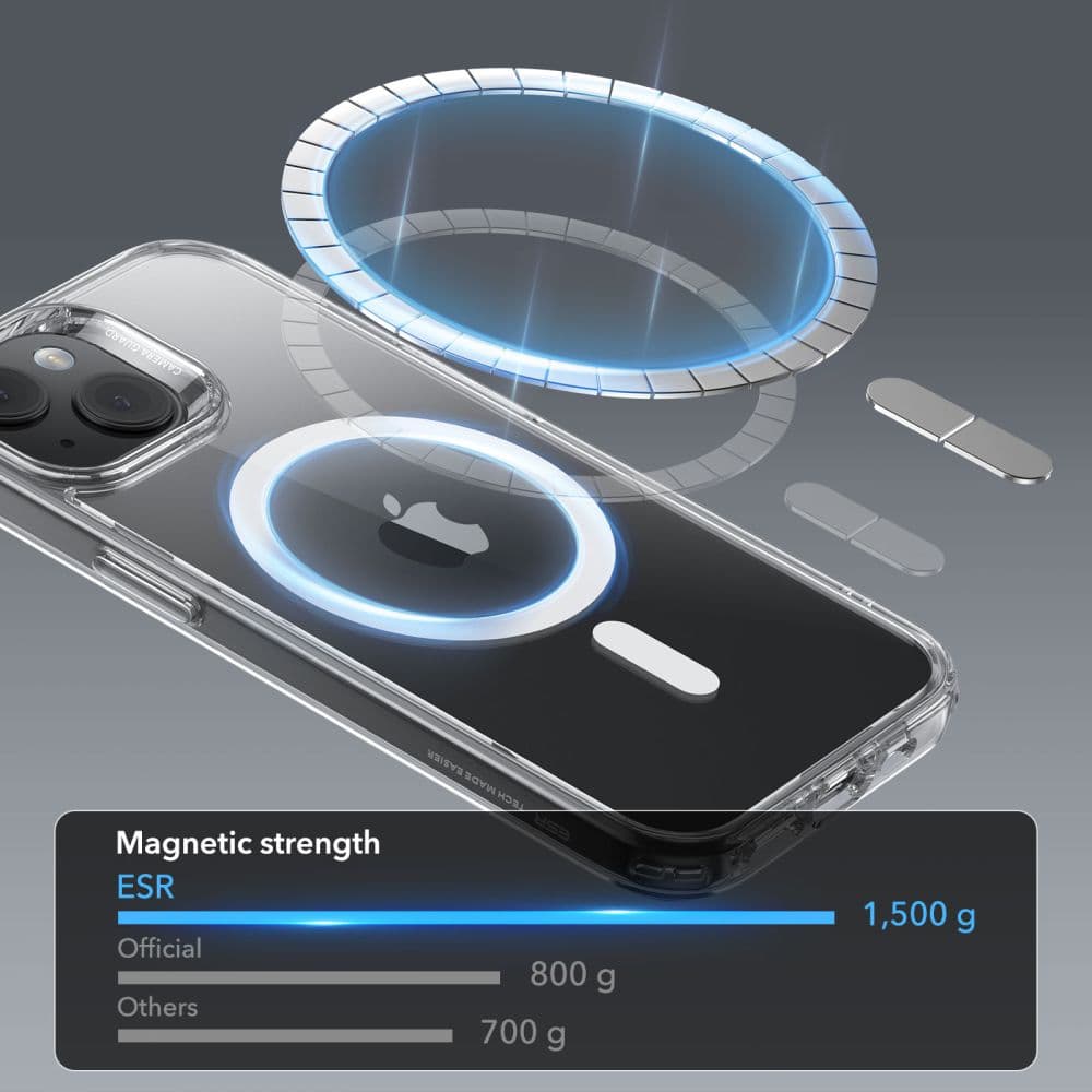 ESR Classic Hybrid HaloLock iPhone 15 Plus Čirý - náhled 5