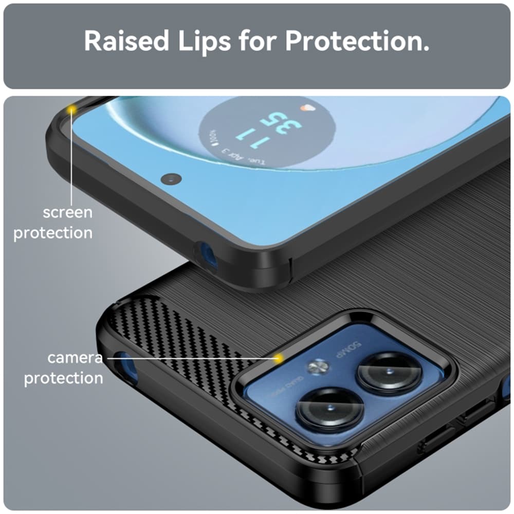 Techsuit Karbon Silikon Motorola Moto G14 Černý - náhled 5