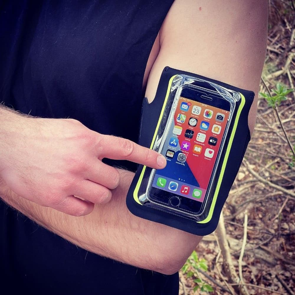 Techsuit Sportovní pouzdro na ruku TH10 na telefony max 6.5" Černá Šedá - náhled 5